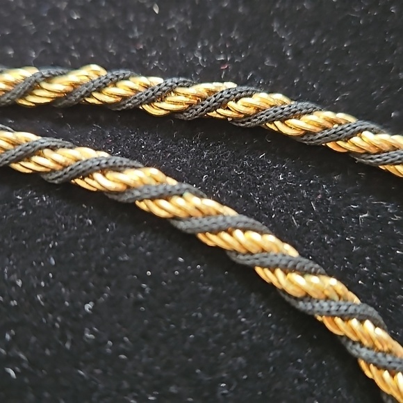 TRIFARI 30" Goldtone & Black Cord Rope Necklace - Picture 5 of 7